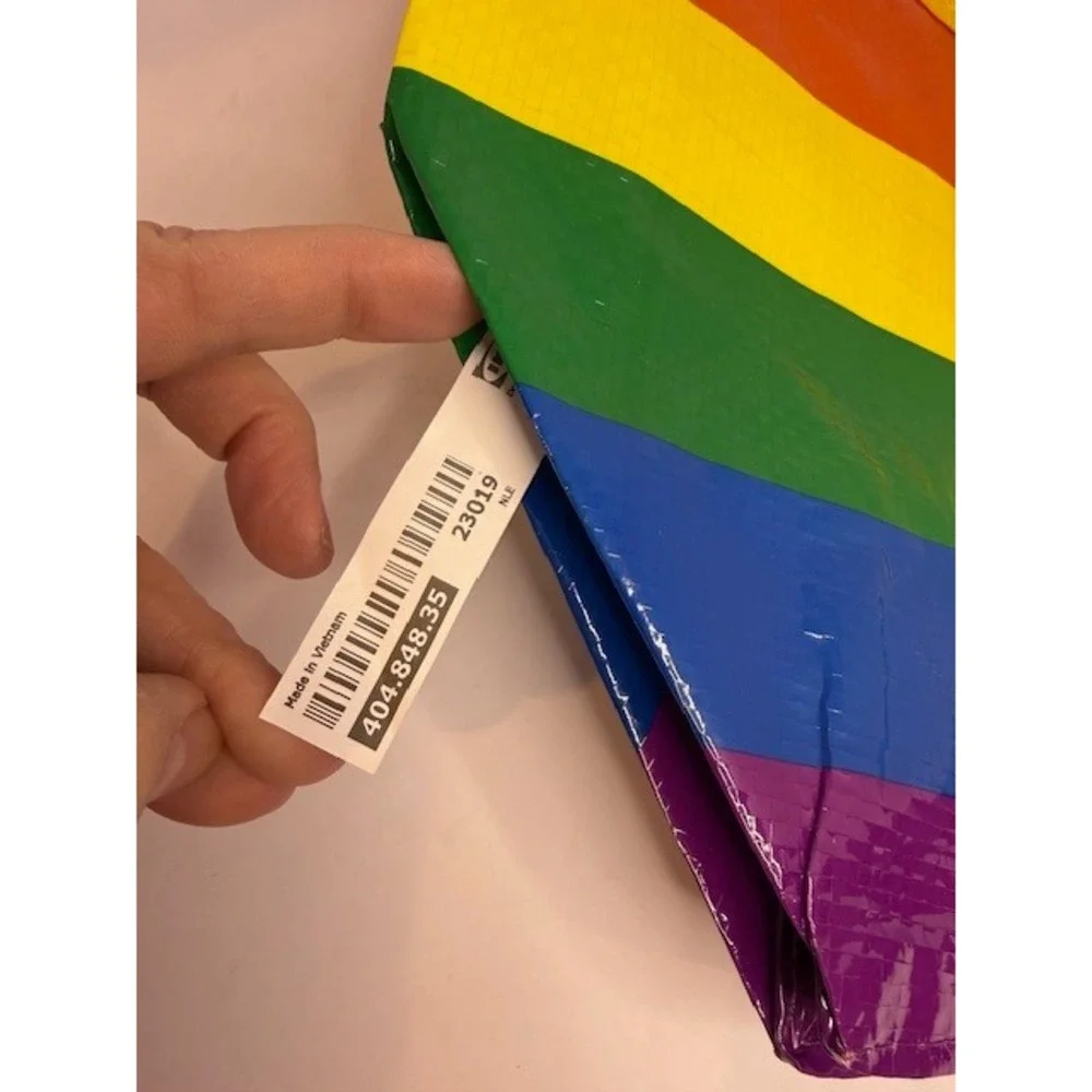 IKEA STORSTOMMA Rainbow Shopping Bag Large Tote Pride Multi Color 404.848.35